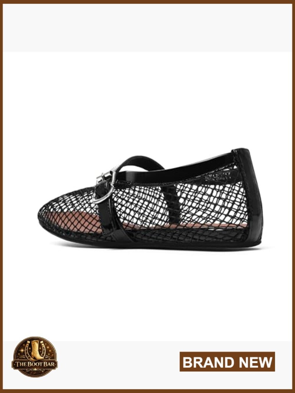 Mesh Mary Jane Flats with Buckle Strap Square Toe Comfortable Dressy Shoes - Picture 5 of 7